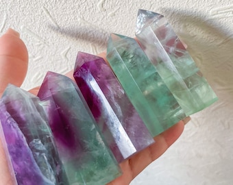 fluorite tower point healing crystal home decoration meditation reiki practice