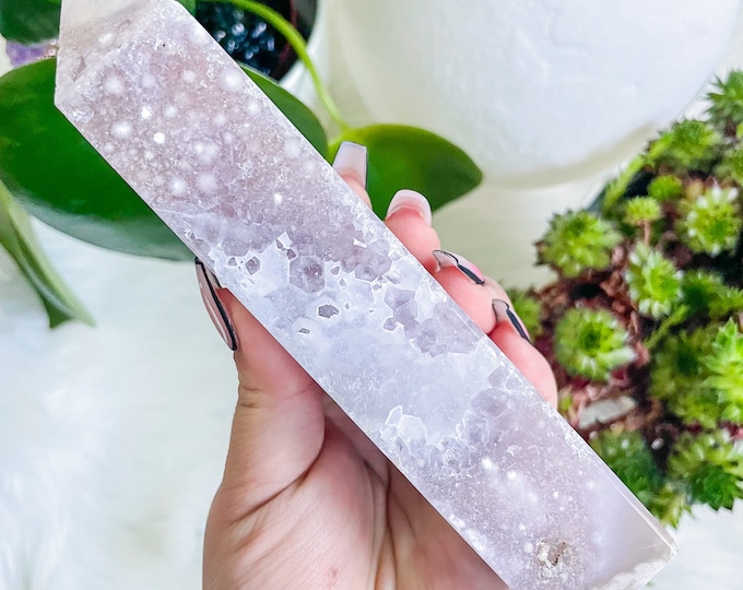 RARE snowy AMETHYST Flower agate crystal tower | amethyst with flower agate specimen | healing crystal | birthday gift|anniversary gift