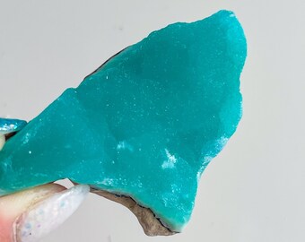 Blue aragonite with azurite and calcite rare crystal specimen