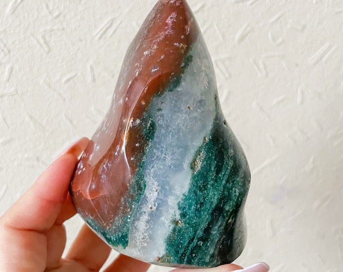 Druzy Ocean Jasper crystal flame healing crystal home decor