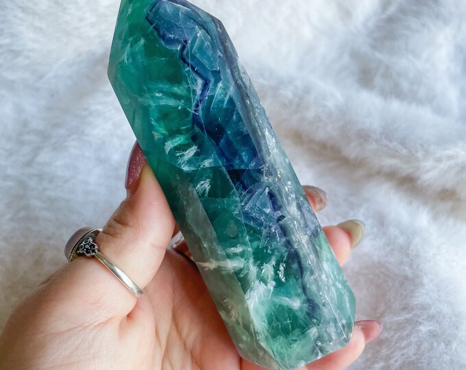 fluorite crystal tower healing crystal home decoration
