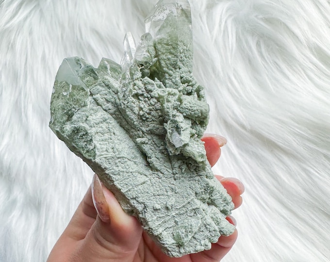 chlorite quartz mineral specimen | premium crystal cluster | crystal healing home decoration | healing crystal | crystal decoration