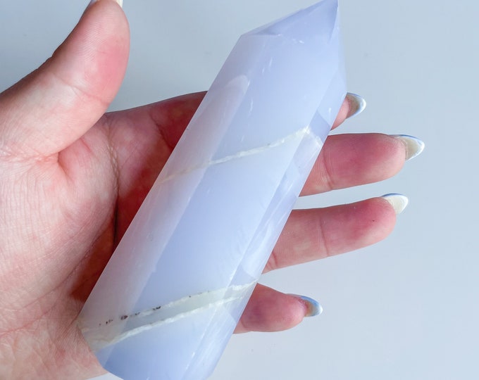 Blue chalcedony crystal tower｜ crystal tower healing crystal healing journey home decoration