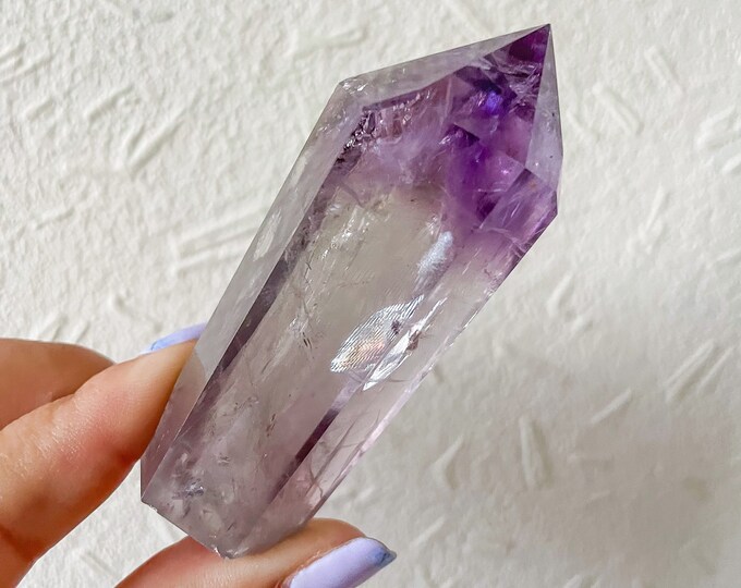 amethyst Crystal  tower phantom amethyst point ｜high grade phantom amethyst with large rainbow crystal tower healing crystal home decor