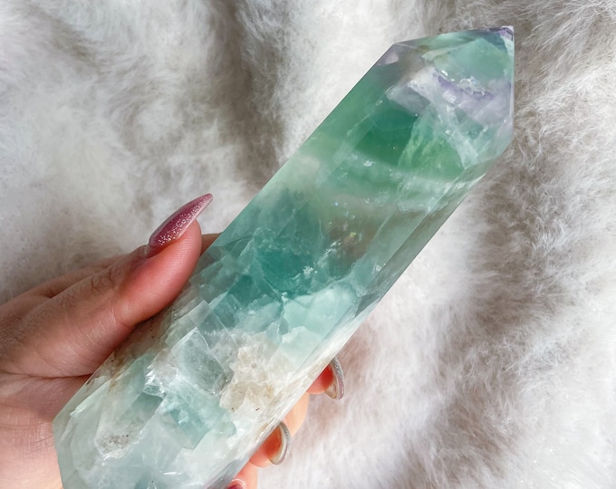 fluorite crystal tower healing crystal home decoration