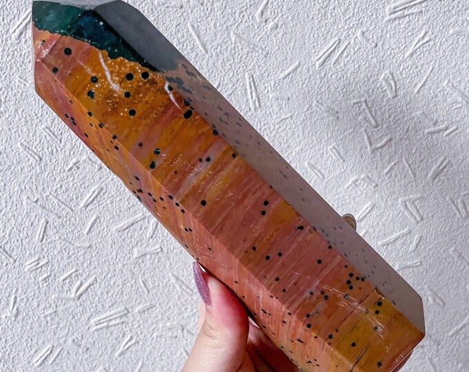 Ocean Jasper crystal tower healing crystal home decor