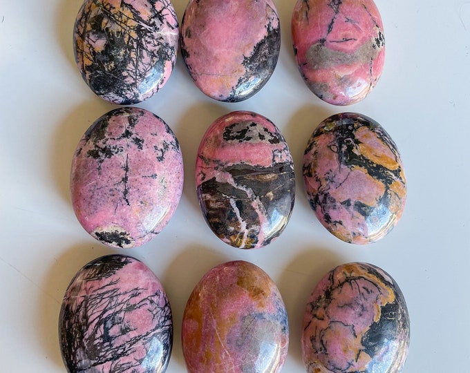 Premium rhodonite crystal palmstone healing crystal self-love journey home decoration