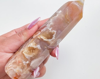 flower agate (PP) Crystal tower | flower agate crystal tower healing crystal home decor |crystal gift |unique home decor|