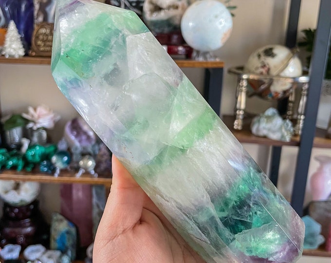 fluorite large crystal tower healing crystal home decoration