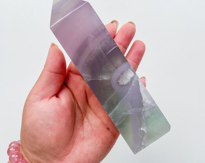 Fluorite crystal towers healing crystal home decoration | premium snowflake fluorite crystal tower