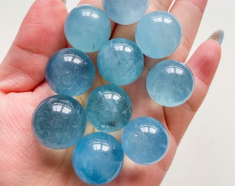 aquamarine Crystal mini sphere | high quality aquamarine mini spheres