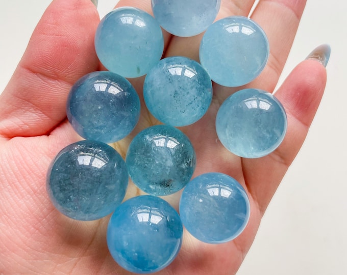 aquamarine Crystal mini sphere | high quality aquamarine mini spheres