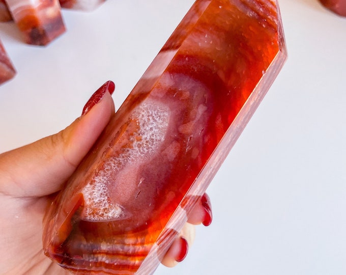 Carnelian crystal tower | Carnelian stone home decoration | carnelian stone healing crystal | birthstone gifts| wedding anniversary gift