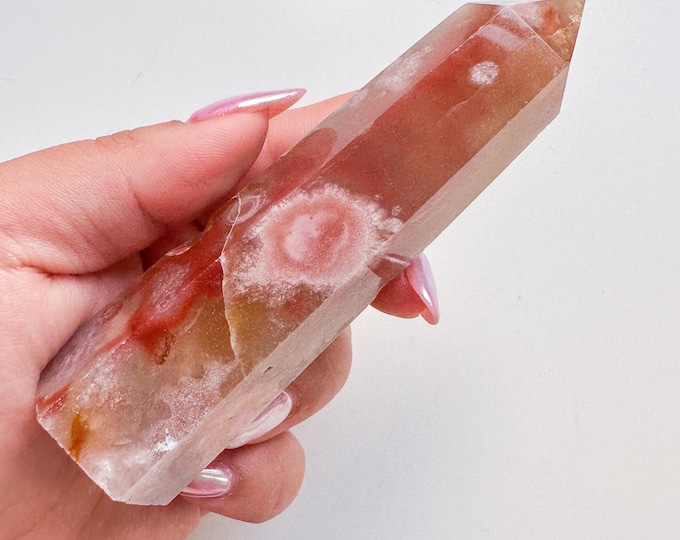 flower agate (PP) Crystal tower | flower agate crystal tower healing crystal home decor |crystal gift |unique home decor|
