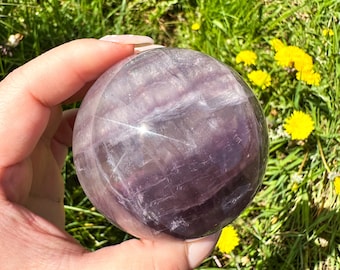 Rare Galaxy fluorite | Purple with Mica crystal sphere | premium crystal sphere | healing crystal home decor