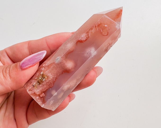 flower agate (PP) Crystal tower | flower agate crystal tower healing crystal home decor |crystal gift |unique home decor|