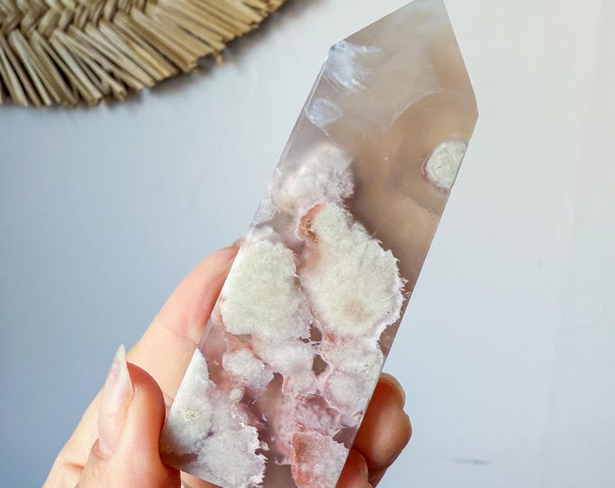 Flower agate geode Crystal tower (LY)  | High-quality flower agate crystal tower healing crystal home decor