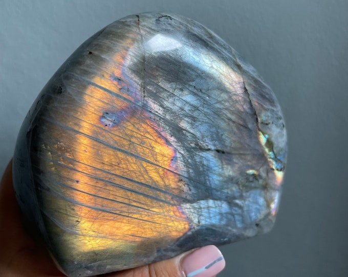 Ice and Fire Labradorite freeform Healing Crystal home decor
