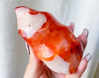 Carnelian crystal flame | Carnelian stone home decoration | carnelian stone healing crystal | birthstone gifts| wedding anniversary gift