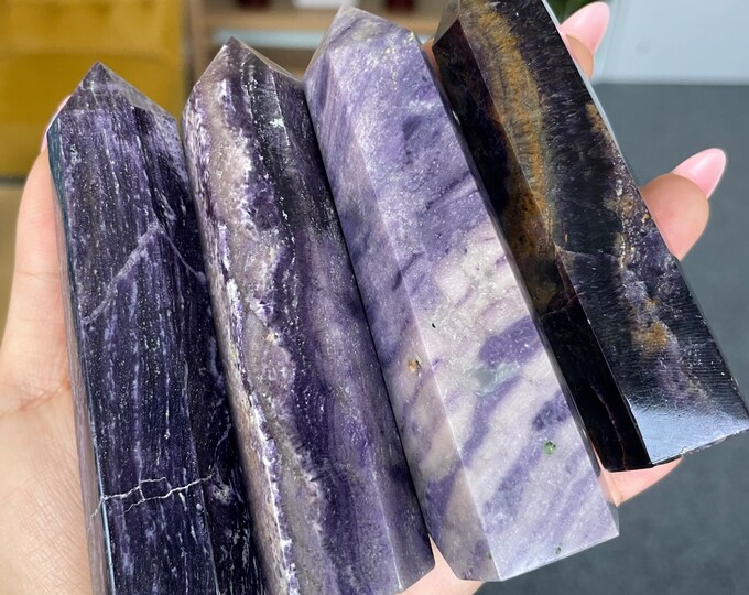 fluorite tower point healing crystal home decoration meditation reiki practice
