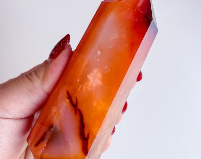 Carnelian crystal tower | Carnelian stone home decoration | carnelian stone healing crystal | birthstone gifts| wedding anniversary gift