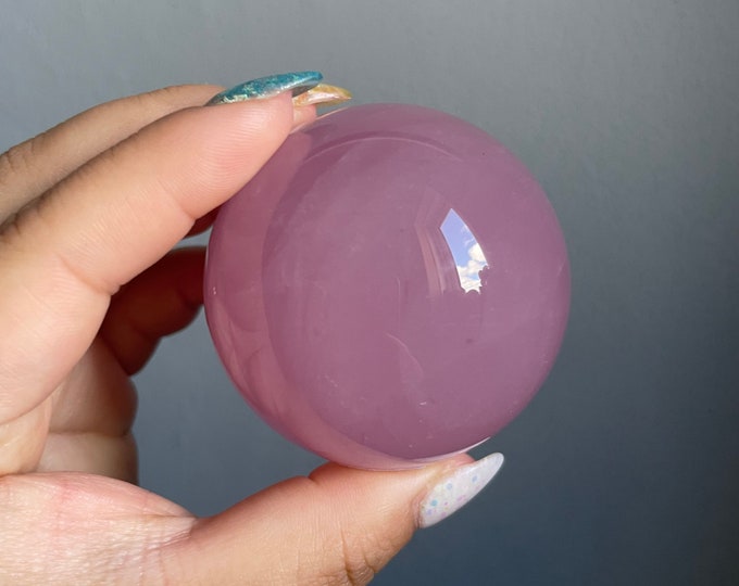 Rose quartz crystal sphere | healing crystal home decoration |rare crystal specimen | birthstone gifts| wedding anniversary gift
