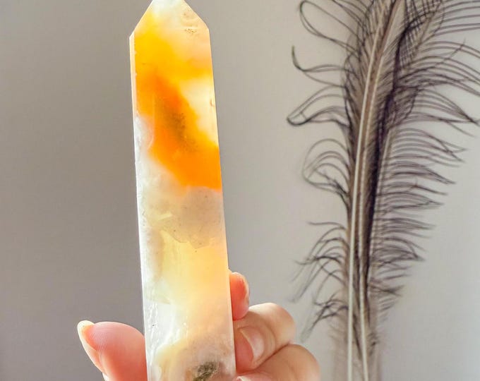 Flower agate geode Crystal tower (LY)  | High-quality flower agate crystal tower healing crystal home decor