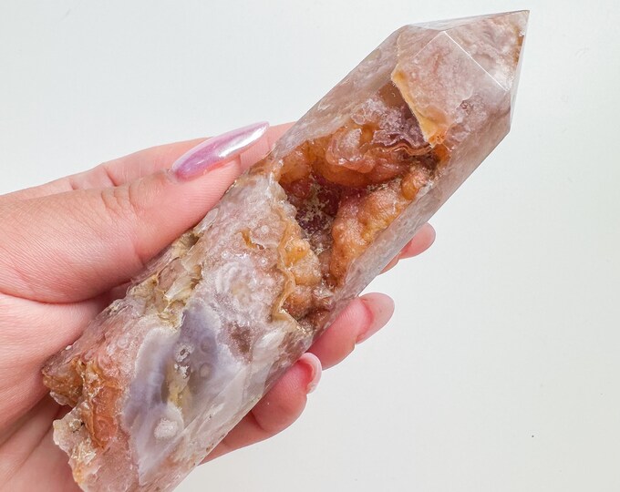flower agate (PP) Crystal tower | flower agate crystal tower healing crystal home decor |crystal gift |unique home decor|