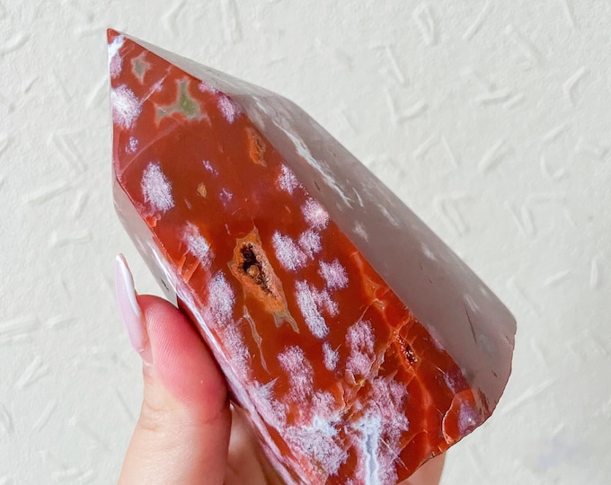 Ocean Jasper crystal tower healing crystal home decor