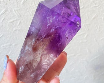 amethyst Crystal  tower Phantom ametrine crystal point ｜premium citrine amethyst crystal tower with rainbow healing crystal home decor