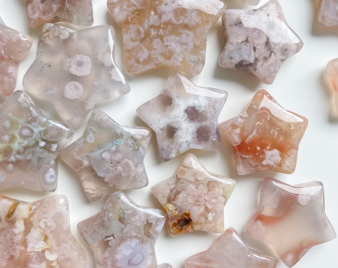 Crystal star | premium gem quality cherry blossom agate star