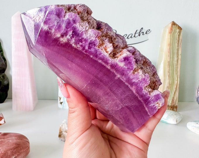 Pink-Purple Fluorite Tower - High Quality Crystal Home Decor - Healing Properties and Eye-Catching Design