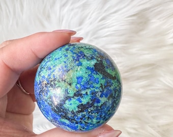 Rare Azurite with Malachite Sphere