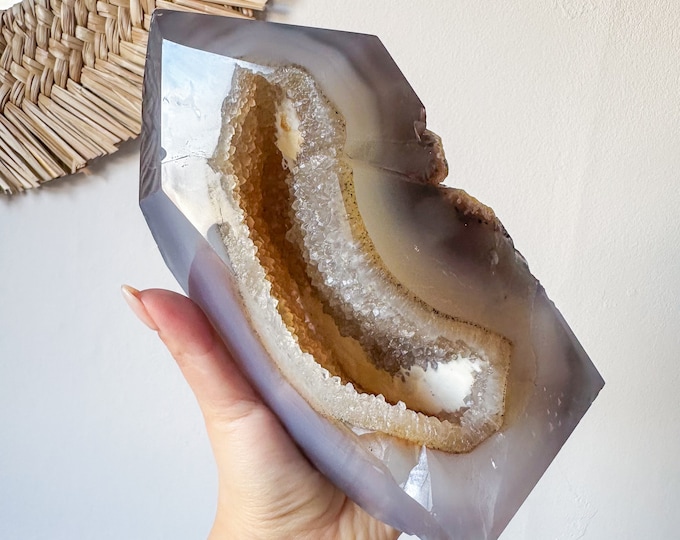 Druzy agate tower natural crystal ornament home decoration