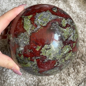 dragon blood stone large crystal sphere healing crystal home decor