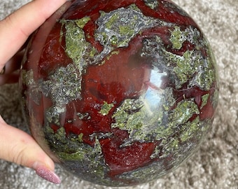 dragon blood stone large crystal sphere healing crystal home decor