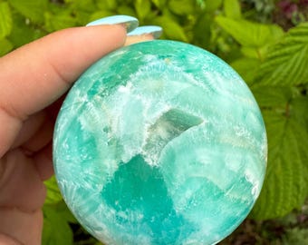 Blue aragonite crystal sphere healing crystal home decor