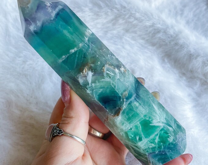 fluorite crystal tower healing crystal home decoration