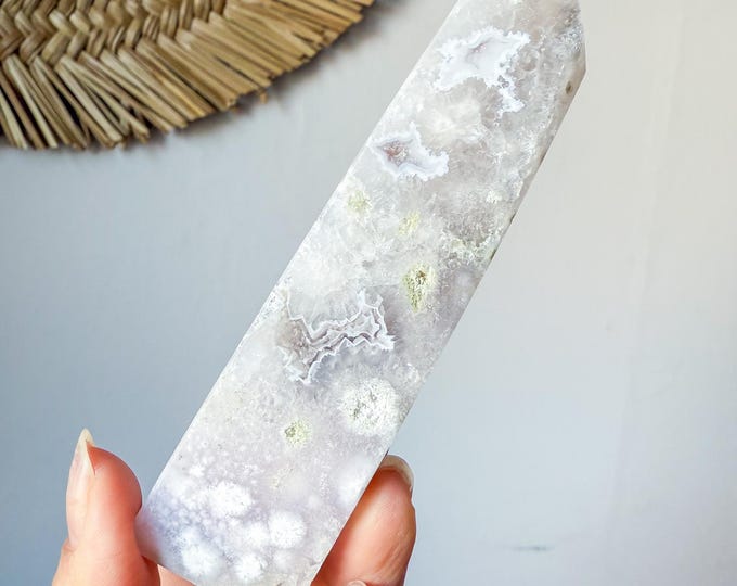 Flower agate geode Crystal tower (LY)  | High-quality flower agate crystal tower healing crystal home decor