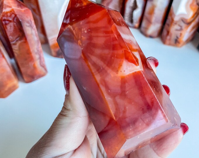 Carnelian crystal tower | Carnelian stone home decoration | carnelian stone healing crystal | birthstone gifts| wedding anniversary gift