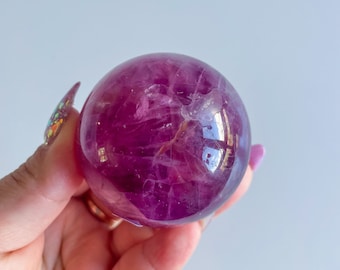 premium purple fluorite crystal sphere healing crystal home decor