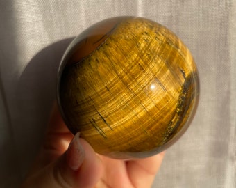 Tigers eye sphere | Rare found IRON tigers eye sphere home decoration |high quality crystal | birthstone gifts| wedding anniversary gift