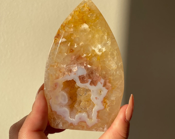 Druzy  agate Freeform natural crystal ornament home decoration