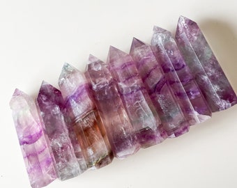 fluorite tower point healing crystal home decoration meditation reiki practice