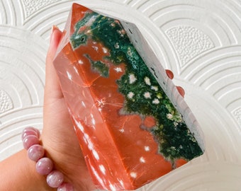 Ocean Jasper crystal tower healing crystal home decor