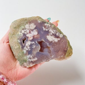 purple chalcedony  flower agate crystal home decoration | flower agate specimen | healing crystal | birthday gift|anniversary gift