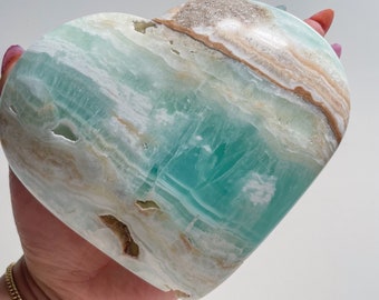 Premium Caribbean calcite large crystal heart healing crystal healing journey home decoration