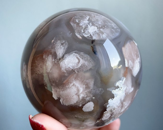 Flower agate crystal |cherry blossom agate home decoration | flower agate specimen | healing crystal | birthday gifts| anniversary gift