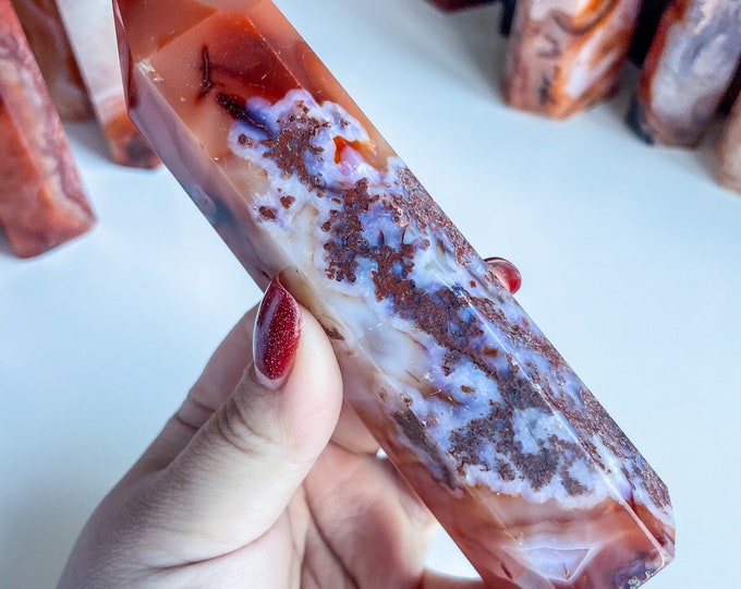 Carnelian crystal tower | Carnelian stone home decoration | carnelian stone healing crystal | birthstone gifts| wedding anniversary gift