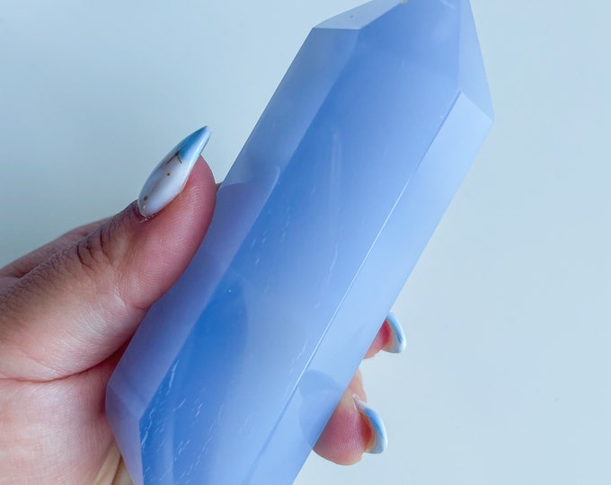 Blue chalcedony crystal tower｜ crystal tower healing crystal healing journey home decoration